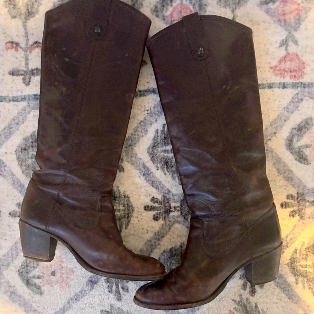 Frye Brown leather boots.